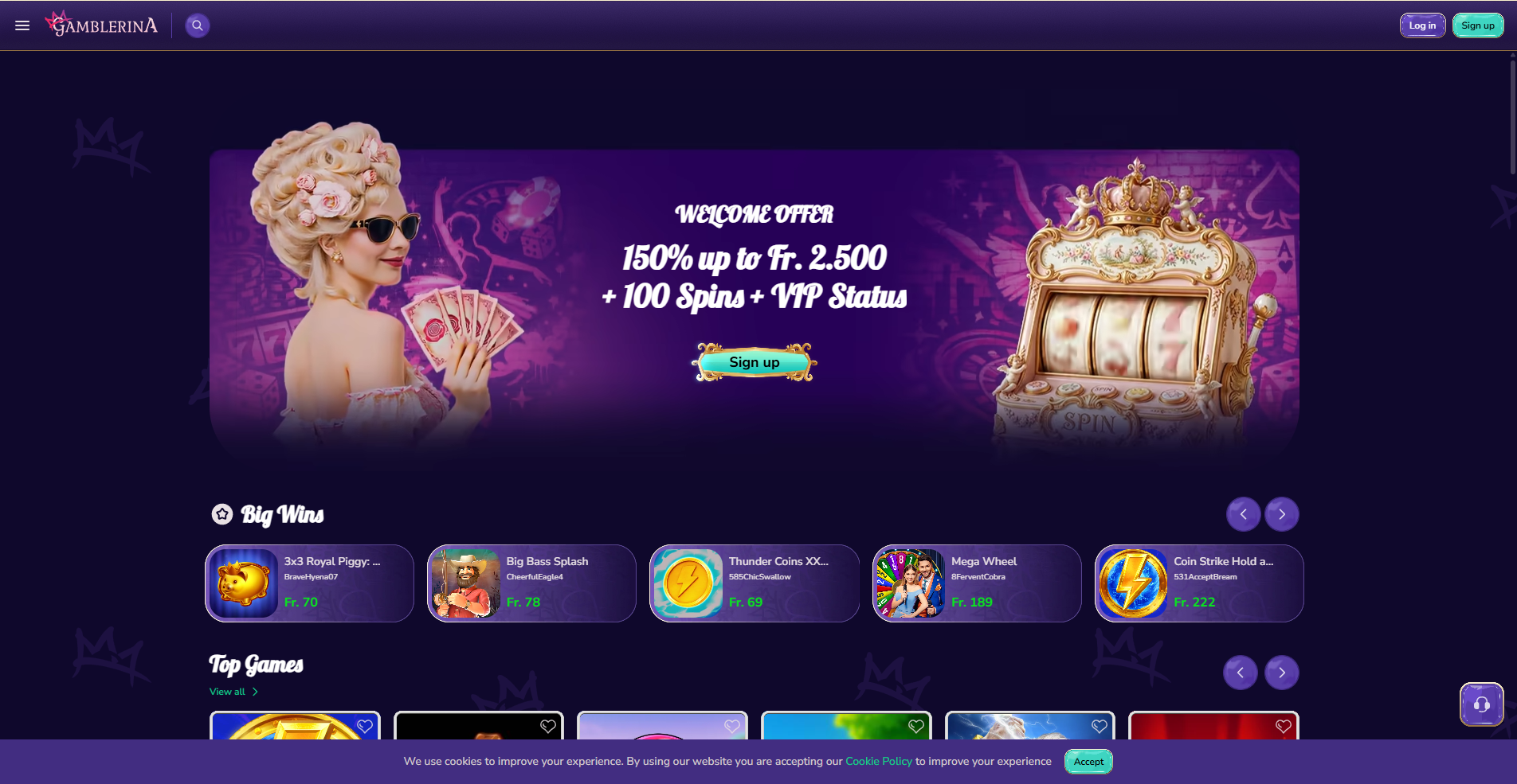 Gamblerina homepage