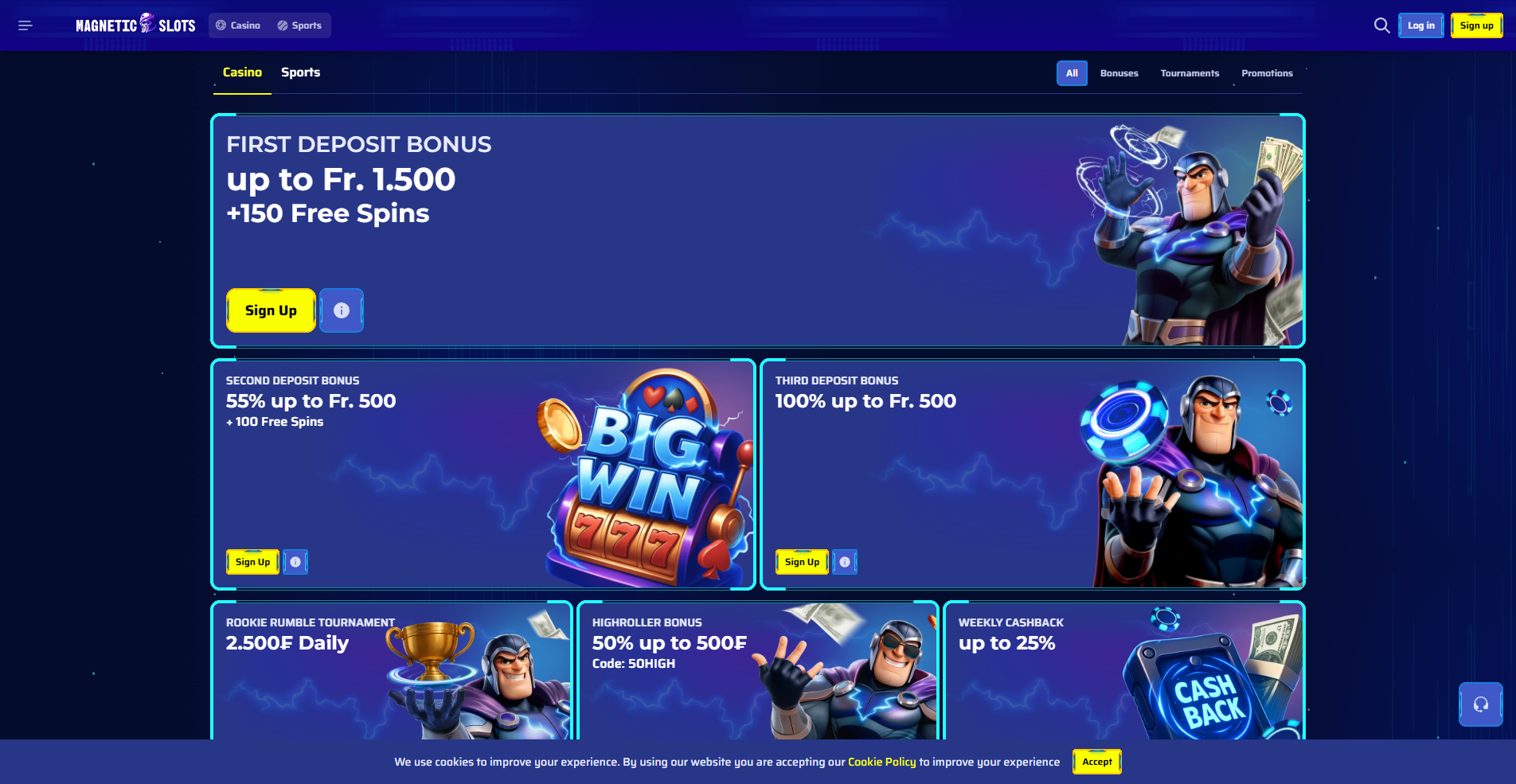 Magneticslots bonus page screenshot